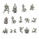 15pcs Mixed Antique Silver Dog Charms Pendants Jewelry Making Accessories