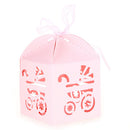 Wedding Gift Candy Chocolate Storage Gift Boxes With Ribbon Baby Shower Birthday Party Favor Supplies Pack of 50PCS Pink