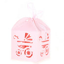Wedding Gift Candy Chocolate Storage Gift Boxes With Ribbon Baby Shower Birthday Party Favor Supplies Pack of 50PCS Pink