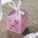 Wedding Gift Candy Chocolate Storage Gift Boxes With Ribbon Baby Shower Birthday Party Favor Supplies Pack of 50PCS Pink