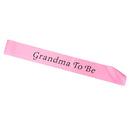 Baby Shower Party Charms Grandma To Be Written Sash Women Clothing Accessory Pink