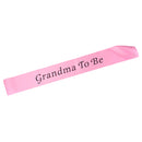 Baby Shower Party Charms Grandma To Be Written Sash Women Clothing Accessory Pink