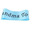 Baby Shower Party Charms Grandma To Be Written Sash Women Clothing Accessory Blue