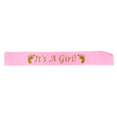 Baby Shower Party Charms It's a Girl Written Sash Women Clothing Accessory Pink