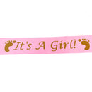 Baby Shower Party Charms It's a Girl Written Sash Women Clothing Accessory Pink