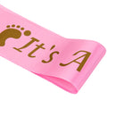 Baby Shower Party Charms It's a Girl Written Sash Women Clothing Accessory Pink