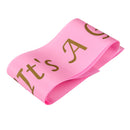 Baby Shower Party Charms It's a Girl Written Sash Women Clothing Accessory Pink