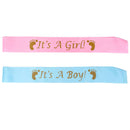 Baby Shower Party Charms It's a Girl Written Sash Women Clothing Accessory Pink
