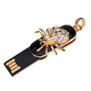 4 GB Memory Capacity USB 2.0 Interface Glitter Rhinestone Spider Style Universal USB Flash Memory Drive Flash Disk