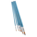 Generic 6pcs Artist Painting Drawing Nylon Brushes Mixed Size Blue Handle