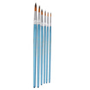 Generic 6pcs Artist Painting Drawing Nylon Brushes Mixed Size Blue Handle