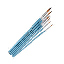 Generic 6pcs Artist Painting Drawing Nylon Brushes Mixed Size Blue Handle