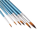 Generic 6pcs Artist Painting Drawing Nylon Brushes Mixed Size Blue Handle