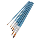 Generic 6pcs Artist Painting Drawing Nylon Brushes Mixed Size Blue Handle