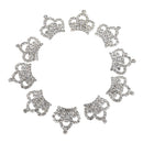 10 Silver Rhinestone Crown Bling Kits Craft Embellishments Scrapbook Buttons
