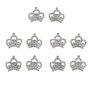 10 Silver Rhinestone Crown Bling Kits Craft Embellishments Scrapbook Buttons