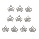 10 Silver Rhinestone Crown Bling Kits Craft Embellishments Scrapbook Buttons
