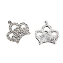 10 Silver Rhinestone Crown Bling Kits Craft Embellishments Scrapbook Buttons