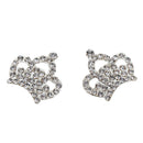 10 Silver Rhinestone Crown Bling Kits Craft Embellishments Scrapbook Buttons