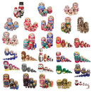 5 Pieces Santa Claus Painted Wooden Russian Nesting Dolls Set Babushka Matryoshka Toy Kids Children Chirstmas Gift Home Decor