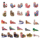 5 Pieces Santa Claus Painted Wooden Russian Nesting Dolls Set Babushka Matryoshka Toy Kids Children Chirstmas Gift Home Decor