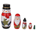 5 Pieces Santa Claus Painted Wooden Russian Nesting Dolls Set Babushka Matryoshka Toy Kids Children Chirstmas Gift Home Decor
