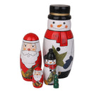 5 Pieces Santa Claus Painted Wooden Russian Nesting Dolls Set Babushka Matryoshka Toy Kids Children Chirstmas Gift Home Decor