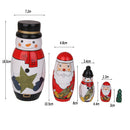 5 Pieces Santa Claus Painted Wooden Russian Nesting Dolls Set Babushka Matryoshka Toy Kids Children Chirstmas Gift Home Decor