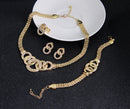 Fashion Women Necklace Earring Bracelet Ring Set Wedding Party Jewelry Sets