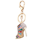 Crystal High Heel Shoe Keyring Charm Pendant Key Bag Chain Ring Keychain