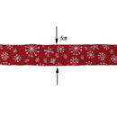 Roll Of 2M Beautiful Christmas Tree Pattern Burlap Ribbon Craft Home Christmas Gift Red White