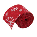 Roll Of 2M Beautiful Christmas Tree Pattern Burlap Ribbon Craft Home Christmas Gift Red White