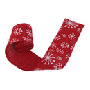Roll Of 2M Beautiful Christmas Tree Pattern Burlap Ribbon Craft Home Christmas Gift Red White