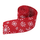 Roll Of 2M Beautiful Christmas Tree Pattern Burlap Ribbon Craft Home Christmas Gift Red White