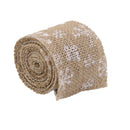 Roll Of 2M Beautiful Christmas Tree Pattern Burlap Ribbon Craft Home Christmas Gift Brown White