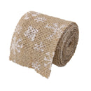 Roll Of 2M Beautiful Christmas Tree Pattern Burlap Ribbon Craft Home Christmas Gift Brown White