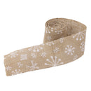 Roll Of 2M Beautiful Christmas Tree Pattern Burlap Ribbon Craft Home Christmas Gift Brown White