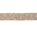 Roll Of 2M Beautiful Christmas Tree Pattern Burlap Ribbon Craft Home Christmas Gift Brown White