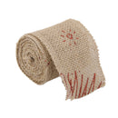 Roll Of 2M Beautiful Christmas Tree Pattern Burlap Ribbon Craft Home Christmas Gift Brown Red