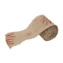 Roll Of 2M Beautiful Christmas Tree Pattern Burlap Ribbon Craft Home Christmas Gift Brown Red