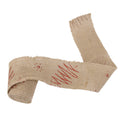 Roll Of 2M Beautiful Christmas Tree Pattern Burlap Ribbon Craft Home Christmas Gift Brown Red