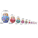 10pcs Wooden Russian Nesting Babushka Matryoshka Dolls Set Hand Painted 15cm