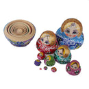 10pcs Wooden Russian Nesting Babushka Matryoshka Dolls Set Hand Painted 15cm