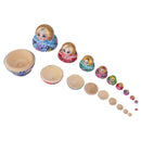 10pcs Wooden Russian Nesting Babushka Matryoshka Dolls Set Hand Painted 15cm