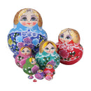 10pcs Wooden Russian Nesting Babushka Matryoshka Dolls Set Hand Painted 15cm
