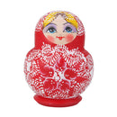 10x Hand Painted Red Wooden Nesting Dolls Babushka Matryoshka Art Crafts Kids Play Fun Toy Home Ornament