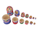 7x Hand Painted Colorful Wooden Nesting Dolls Babushka Matryoshka Art Crafts Kids Play Fun Toy Home Ornament