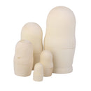 5pcs Unpainted Blank Wooden Russian Nesting Dolls Matryoshka DIY Craft 5.7in