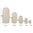 5pcs Unpainted Blank Wooden Russian Nesting Dolls Matryoshka DIY Craft 5.7in