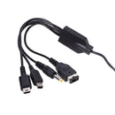 4 in 1 Universal USB Power Data Sync Cable COMPATIBLE FOR NDSi / NDSL / NDS / PSP Video Games Accessory Black